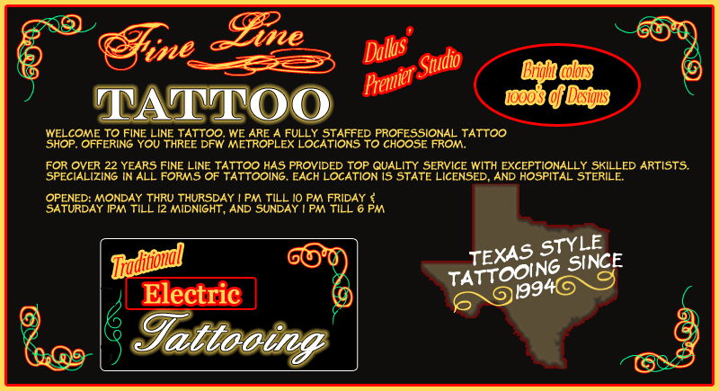 Tattoo, Dallas Texas Tattoo Shops, Fine Line Tattoo, Tattoo Studio